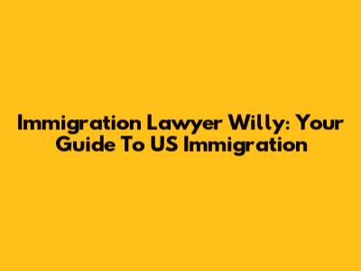 Immigration Lawyer Willy: Your Guide To US Immigration