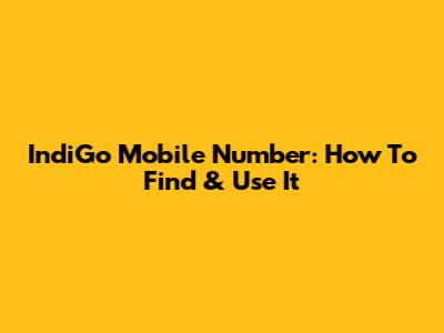 IndiGo Mobile Number: How To Find & Use It