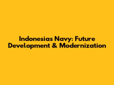 Indonesia's Navy: Future Development & Modernization