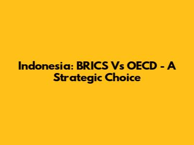 Indonesia: BRICS Vs OECD - A Strategic Choice
