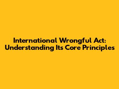 International Wrongful Act: Understanding Its Core Principles
