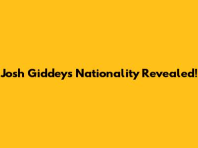 Josh Giddey's Nationality Revealed!