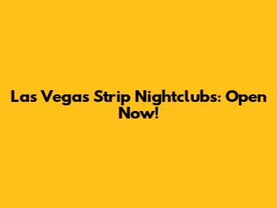 Las Vegas Strip Nightclubs: Open Now!