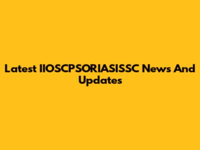 Latest IIOSCPSORIASISSC News And Updates