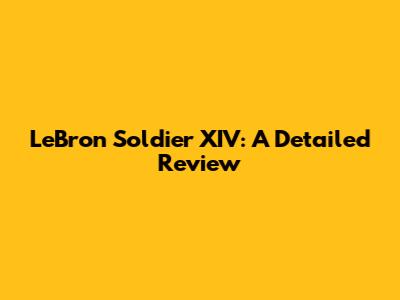 LeBron Soldier XIV: A Detailed Review