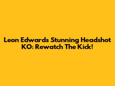 Leon Edwards' Stunning Headshot KO: Rewatch The Kick!