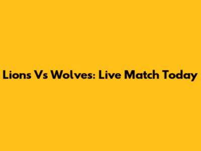 Lions Vs Wolves: Live Match Today