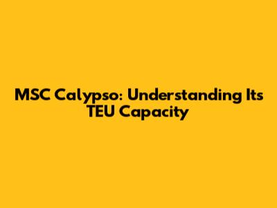 MSC Calypso: Understanding Its TEU Capacity
