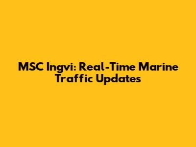 MSC Ingvi: Real-Time Marine Traffic Updates