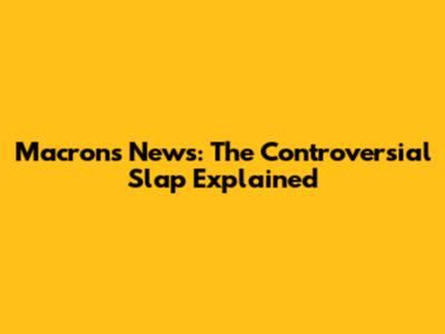 Macron's News: The Controversial 'Slap' Explained