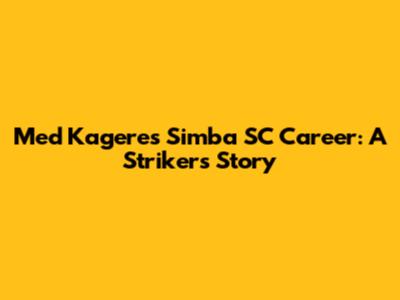 Med Kagere's Simba SC Career: A Striker's Story