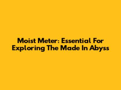 Moist Meter: Essential For Exploring The Made In Abyss