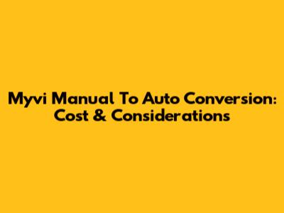 Myvi Manual To Auto Conversion: Cost & Considerations