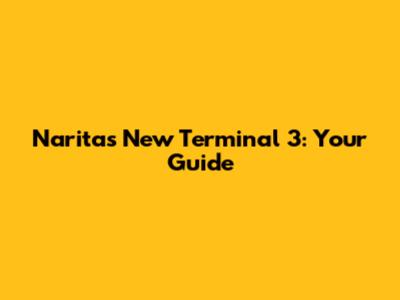 Narita's New Terminal 3: Your Guide