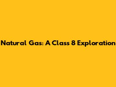 Natural Gas: A Class 8 Exploration