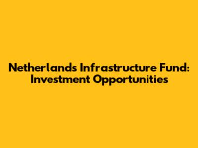 Netherlands Infrastructure Fund: Investment Opportunities