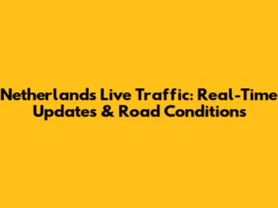Netherlands Live Traffic: Real-Time Updates & Road Conditions