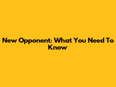 New Opponent: What You Need To Know