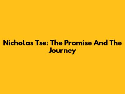 Nicholas Tse: The Promise And The Journey