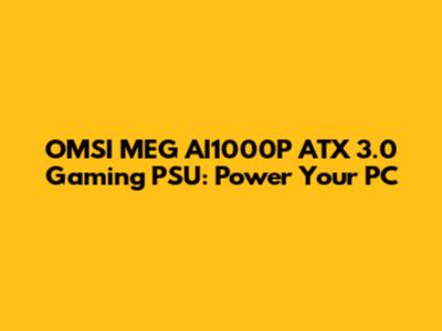 OMSI MEG AI1000P ATX 3.0 Gaming PSU: Power Your PC