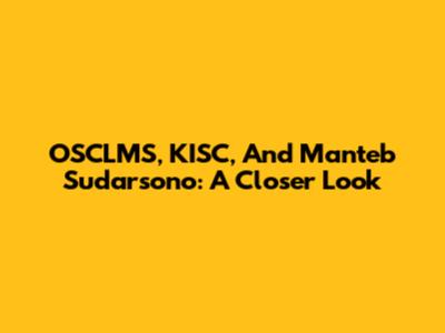 OSCLMS, KISC, And Manteb Sudarsono: A Closer Look