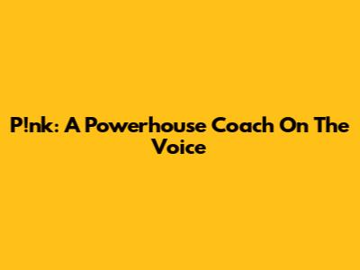 P!nk: A Powerhouse Coach On The Voice