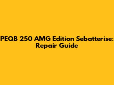 PEQB 250 AMG Edition Sebatterise: Repair Guide