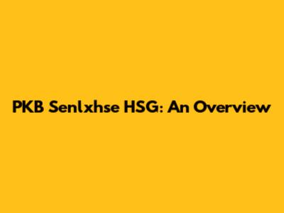 PKB Senlxhse HSG: An Overview