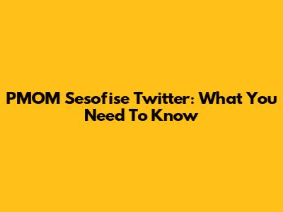 PMOM Sesofise Twitter: What You Need To Know
