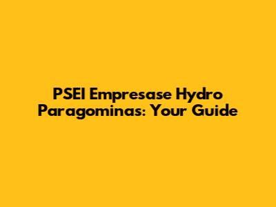 PSEI Empresase Hydro Paragominas: Your Guide
