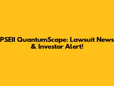 PSEII QuantumScape: Lawsuit News & Investor Alert!