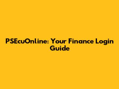PSEcuOnline: Your Finance Login Guide