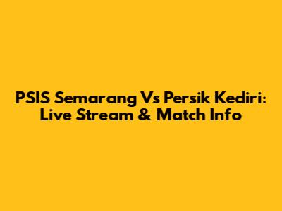 PSIS Semarang Vs Persik Kediri: Live Stream & Match Info
