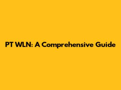 PT WLN: A Comprehensive Guide