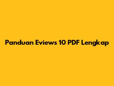 Panduan Eviews 10 PDF Lengkap