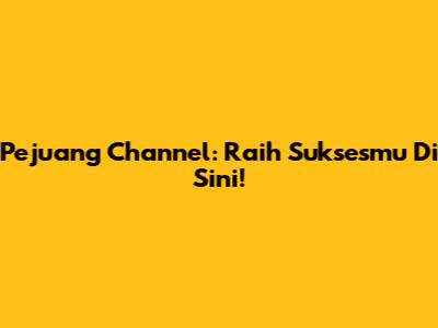 Pejuang Channel: Raih Suksesmu Di Sini!