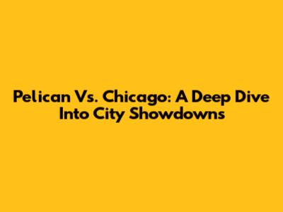 Pelican Vs. Chicago: A Deep Dive Into City Showdowns