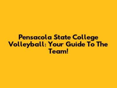 Pensacola State College Volleyball: Your Guide To The Team!