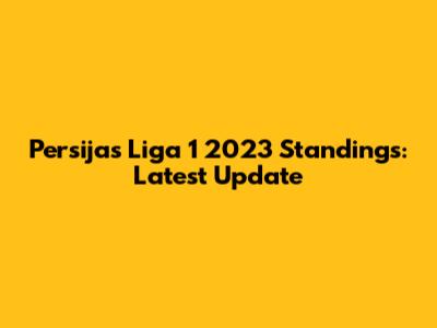 Persija's Liga 1 2023 Standings: Latest Update