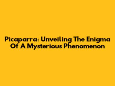 Picaparra: Unveiling The Enigma Of A Mysterious Phenomenon