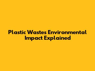 Plastic Waste's Environmental Impact Explained
