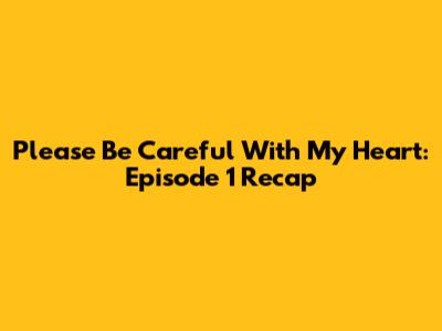Please Be Careful With My Heart: Episode 1 Recap