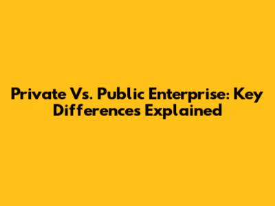 Private Vs. Public Enterprise: Key Differences Explained