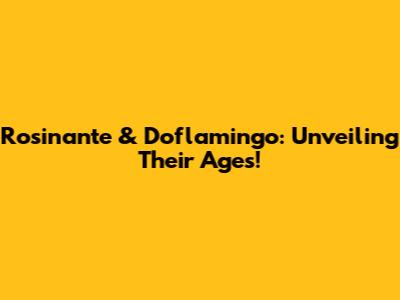 Rosinante & Doflamingo: Unveiling Their Ages!