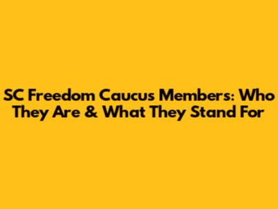 SC Freedom Caucus Members: Who They Are & What They Stand For