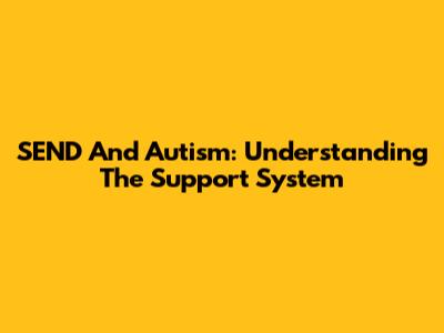 SEND And Autism: Understanding The Support System