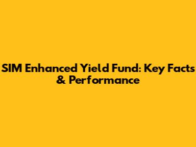 SIM Enhanced Yield Fund: Key Facts & Performance