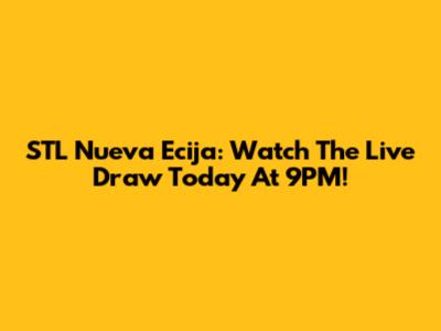 STL Nueva Ecija: Watch The Live Draw Today At 9PM!
