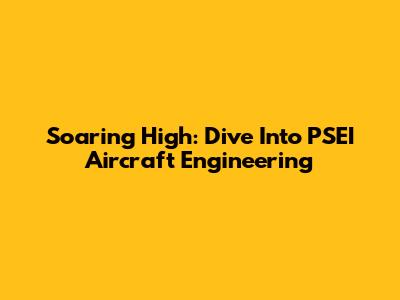 Soaring High: Dive Into PSEI Aircraft Engineering