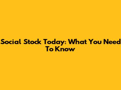 Social Stock Today: What You Need To Know